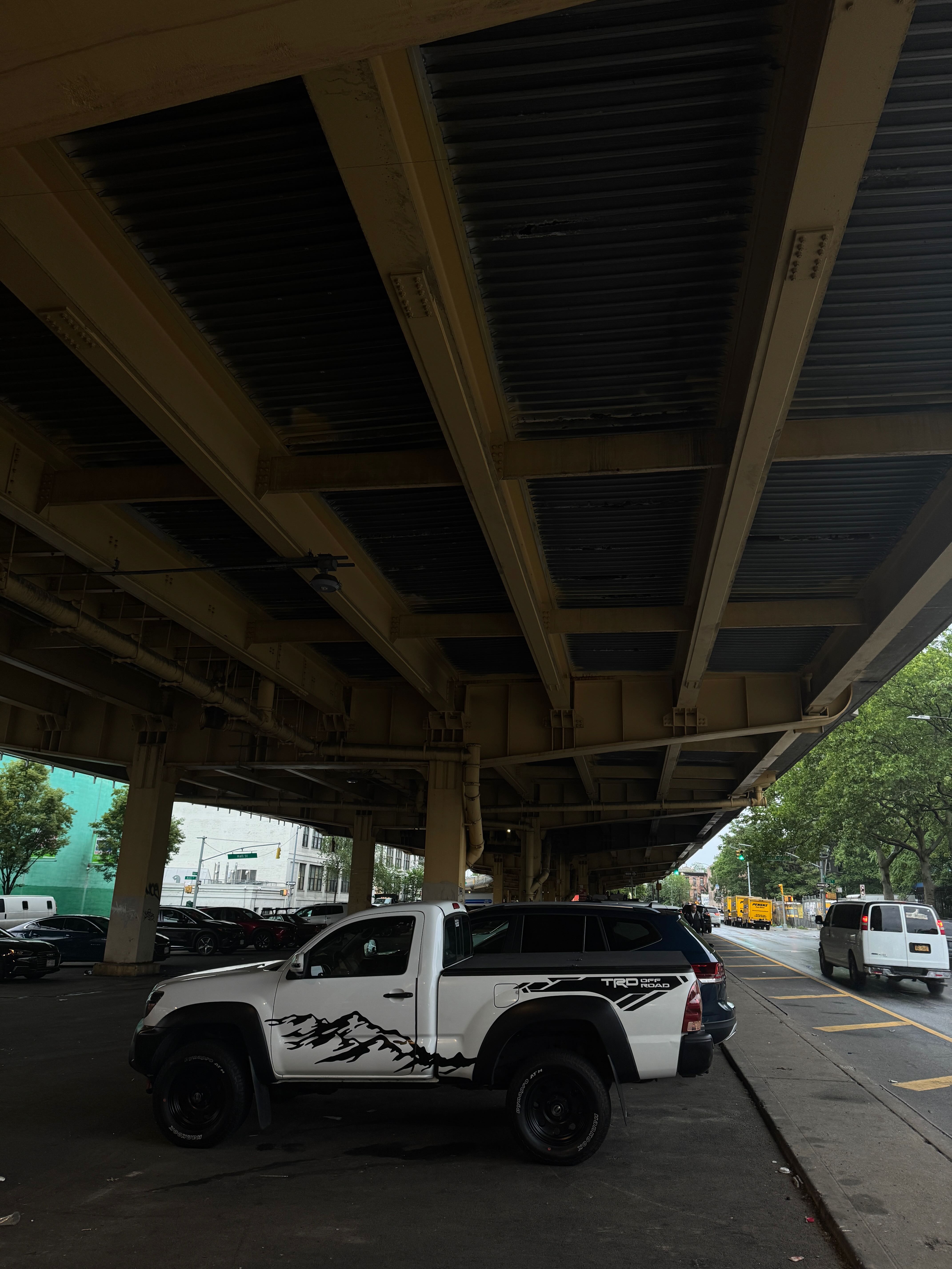 Underutilized parking beneath and near the BQE in Clinton Hill